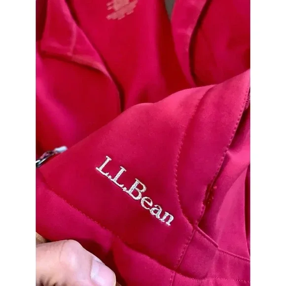 LL Bean Women Coat Size Medium Pink Lined Ski Jacket Winter Fleece - Picture 4 of 7